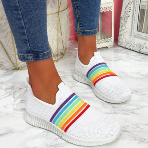 Baskets sans lacets en maille arc-en-ciel Amélie Morin