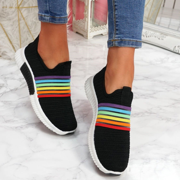 Baskets sans lacets en maille arc-en-ciel Amélie Morin