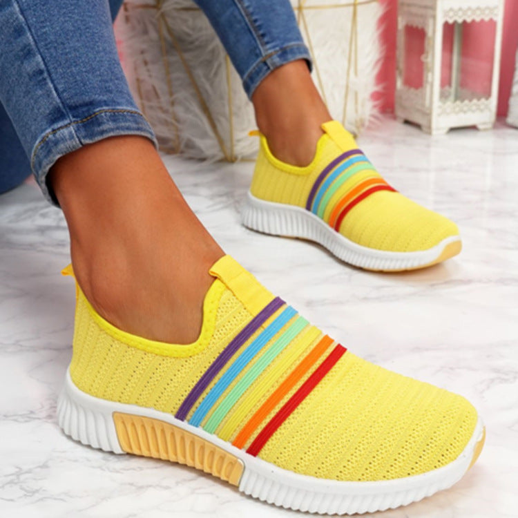 Baskets sans lacets en maille arc-en-ciel Amélie Morin