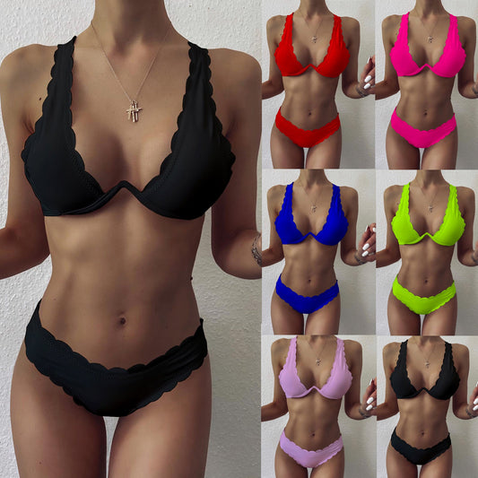 Scalloped Edge Elizabeth Ainsley Underwire Bikini Set