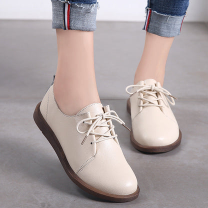 Retro Comfortable Elizabeth Ainsley Leather Lace-Up Shoes