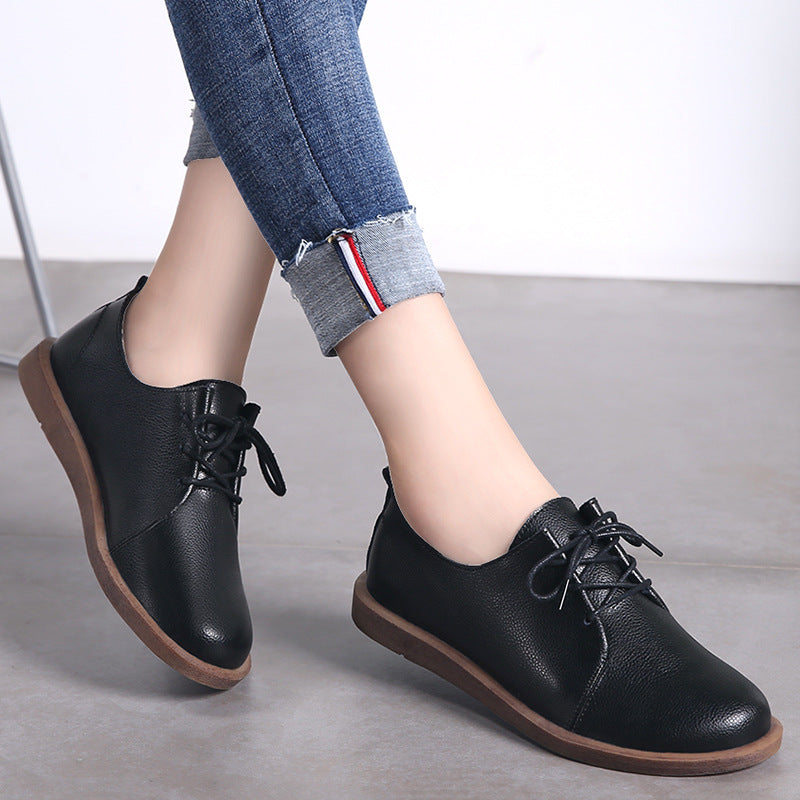 Chaussures rétro confortables en cuir à lacets Amélie Morin
