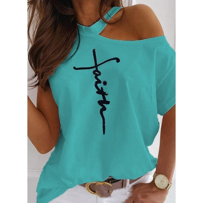 T-shirt chic à manches courtes uni par Amélie Morin
