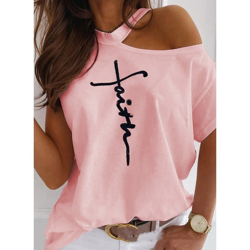T-shirt chic à manches courtes uni par Amélie Morin