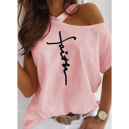 T-shirt chic à manches courtes uni par Amélie Morin