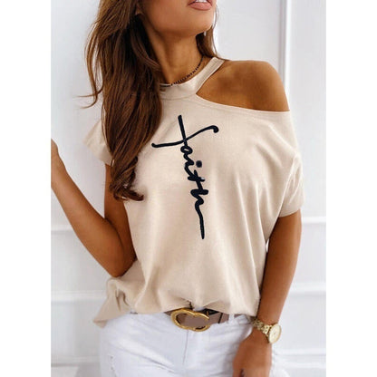 T-shirt chic à manches courtes uni par Amélie Morin