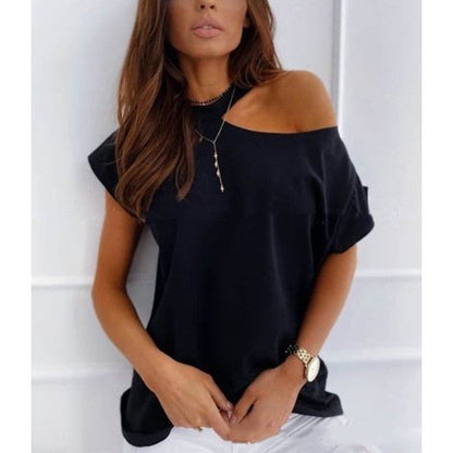 T-shirt chic à manches courtes uni par Amélie Morin