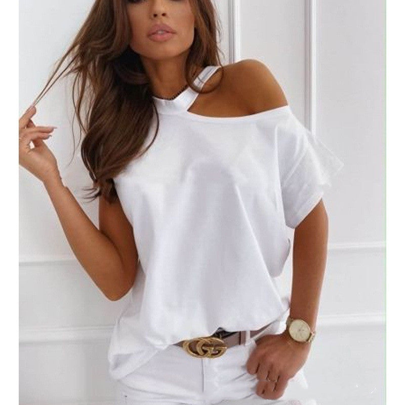T-shirt chic à manches courtes uni par Amélie Morin