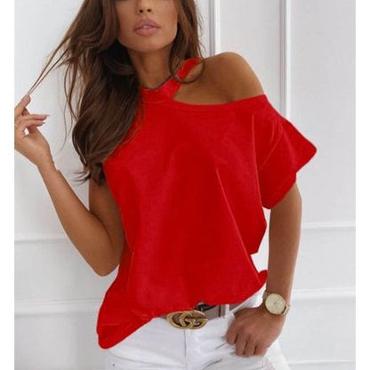 T-shirt chic à manches courtes uni par Amélie Morin