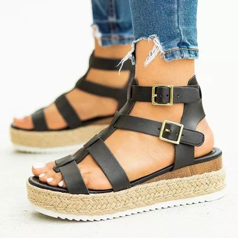 Sandales chics à plateforme Amelie Morin à brides croisées