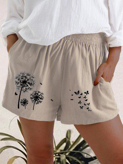 Short taille haute imprimé pissenlit Amélie Morin