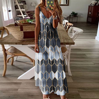 Robe longue d'été à imprimé géométrique Amélie Morin
