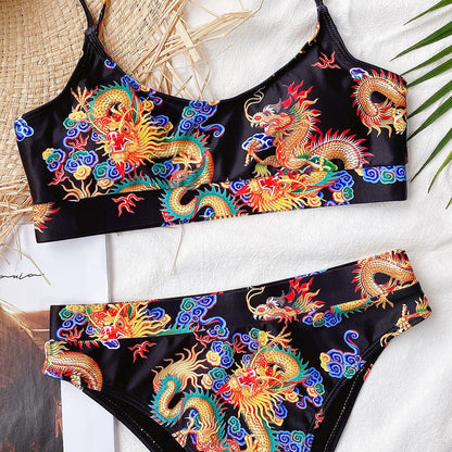 Bikini imprimé vibrant d'Amélie Morin, inspiré de Pinterest