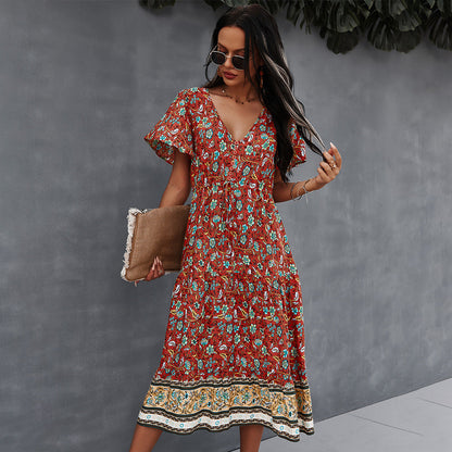 Robe bohème fleurie et vibrante par Amélie Morin