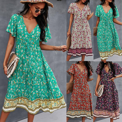 Vibrant Boho Floral Dress by Elizabeth Ainsley