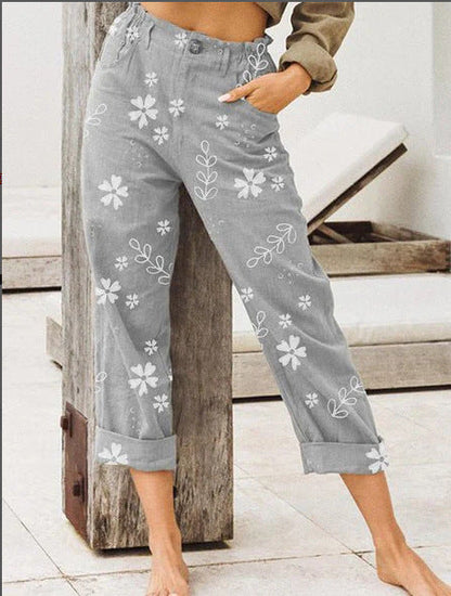 Pantalon court décontracté à imprimé floral Amelie Morin