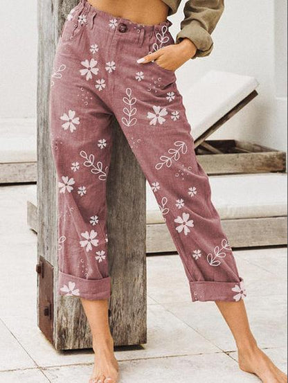 Pantalon court décontracté à imprimé floral Amelie Morin