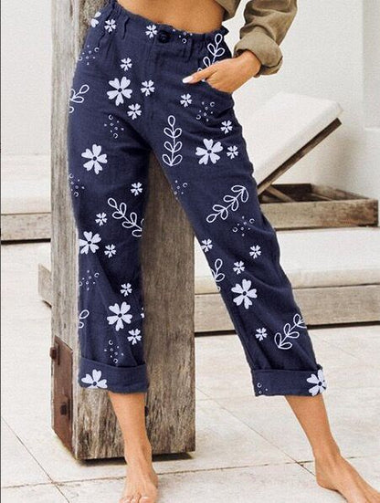 Pantalon court décontracté à imprimé floral Amelie Morin
