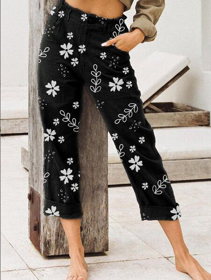Pantalon court décontracté à imprimé floral Amelie Morin