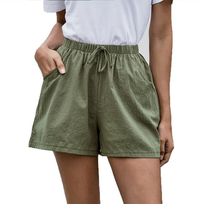Short en lin fluide Amelie Morin pour femme, jambes larges