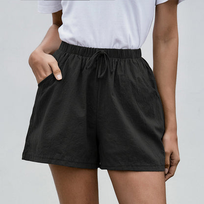 Short en lin fluide Amelie Morin pour femme, jambes larges