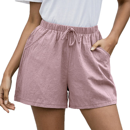 Short en lin fluide Amelie Morin pour femme, jambes larges