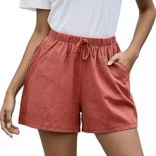 Short en lin fluide Amelie Morin pour femme, jambes larges