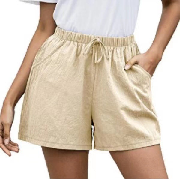 Short en lin fluide Amelie Morin pour femme, jambes larges