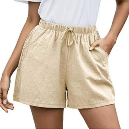 Short en lin fluide Amelie Morin pour femme, jambes larges