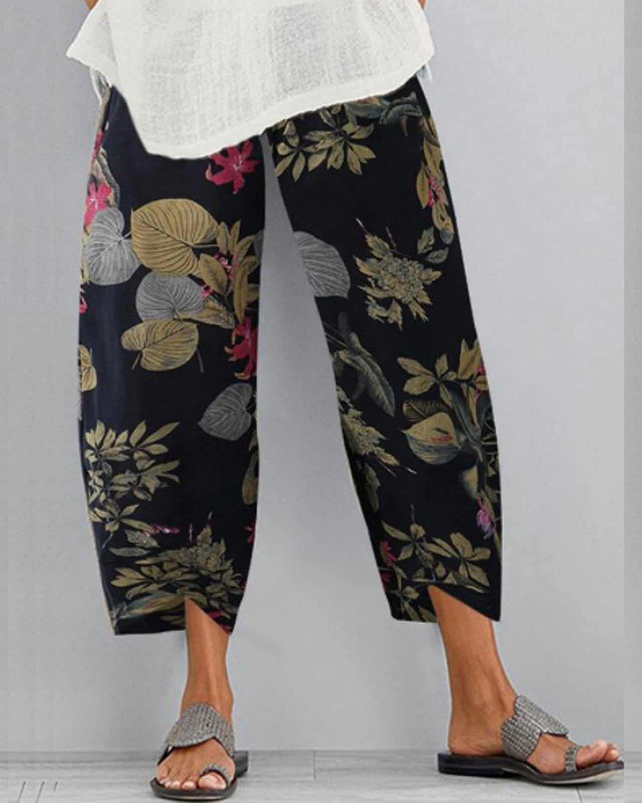 Pantalon bohème imprimé à taille élastique par Amélie Morin
