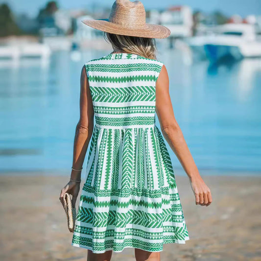 Robe midi à imprimé vibrant Amelie Morin col V