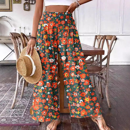 Pantalon taille haute fleuri élégant par Amélie Morin