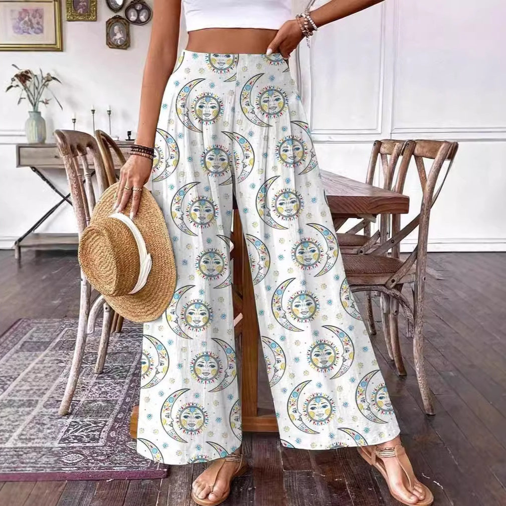 Pantalon taille haute fleuri élégant par Amélie Morin