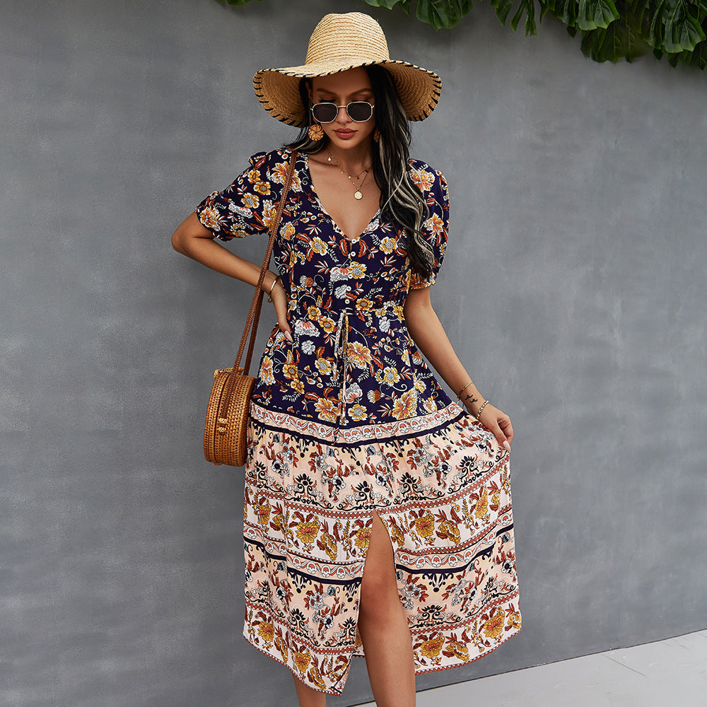 Robe bohème à imprimé floral Amelie Morin style été