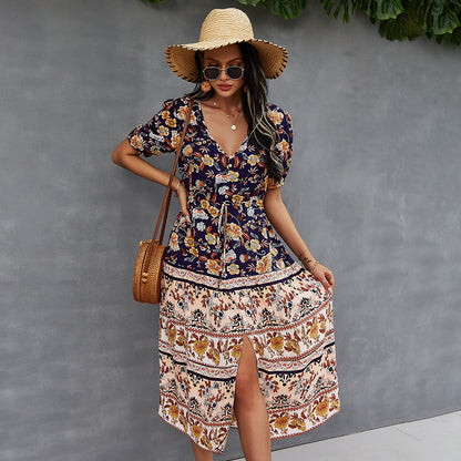 Robe bohème à imprimé floral Amelie Morin style été