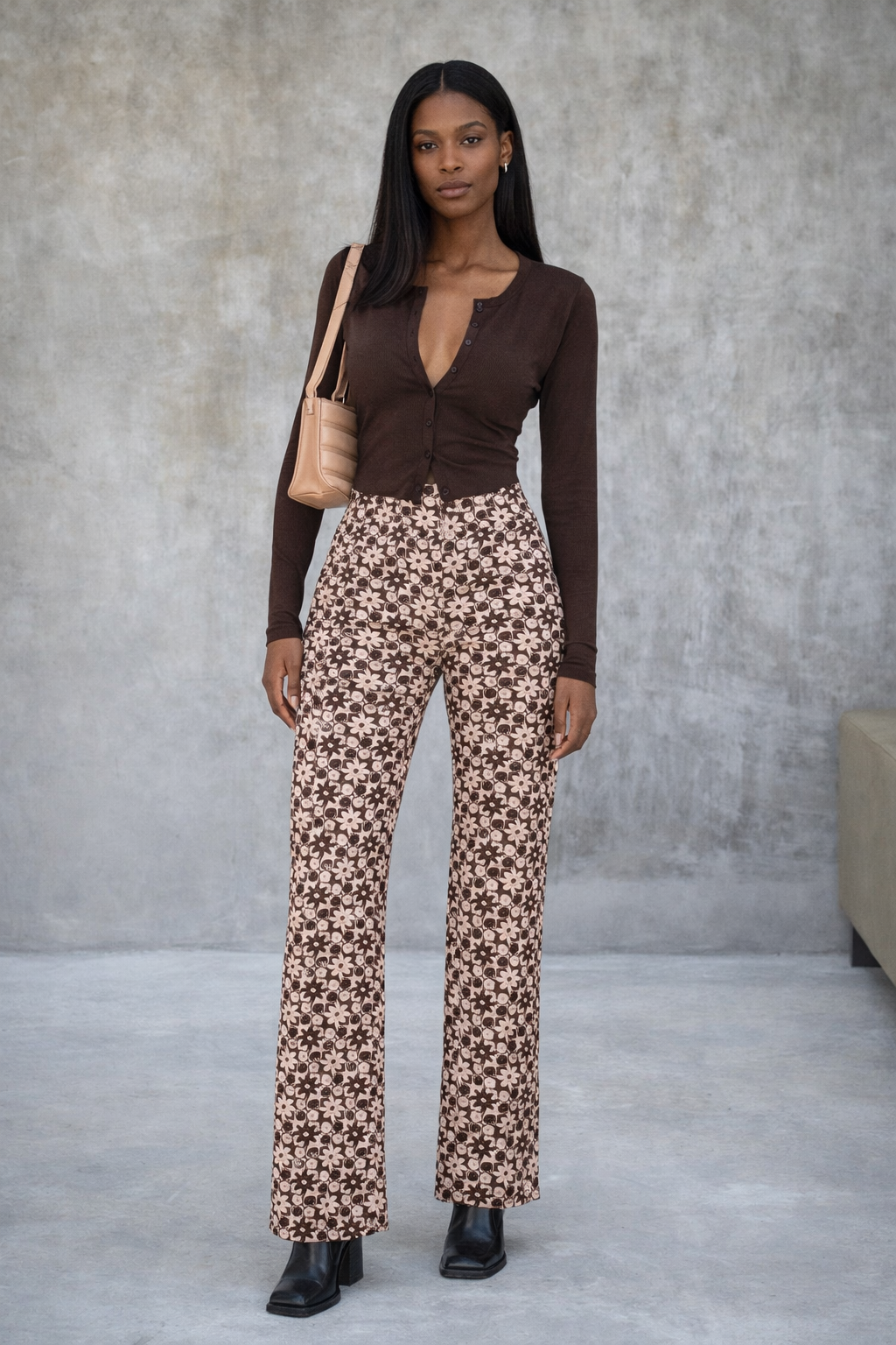 Pantalon droit taille haute rétro Amelie Morin