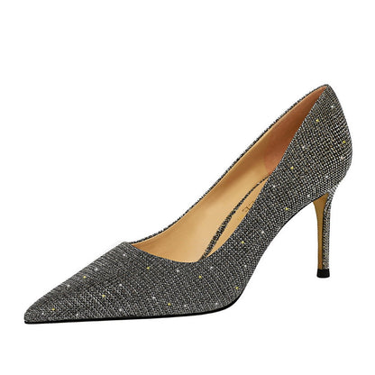 Escarpins à paillettes pointus d'Amélie Morin