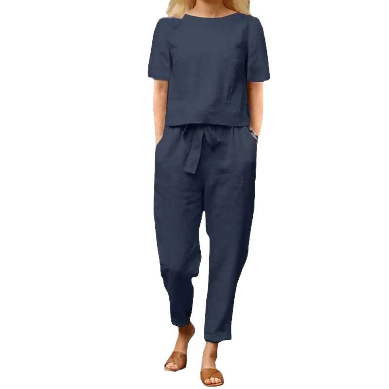 Ensemble en lin vintage par Amélie Morin - Tenue Capri d'été