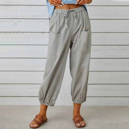 Pantalon décontracté en coton et lin Amélie Morin