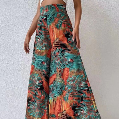 Pantalon large à imprimé floral chic par Amélie Morin