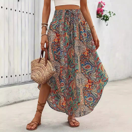 Boho Floral Elizabeth Ainsley A-Line Skirt