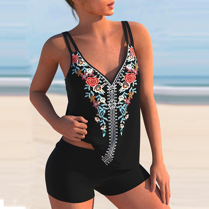 Bikini grande taille à imprimé floral par Amélie Morin
