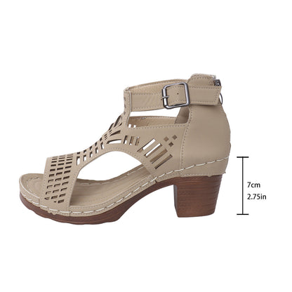 Sandales chics à découpes et à talons compensés Amelie Morin