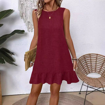 Robe d'été sans manches à volants signée Amélie Morin