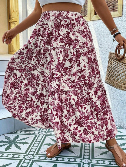 Jupe maxi grande taille à imprimé floral Amelie Morin