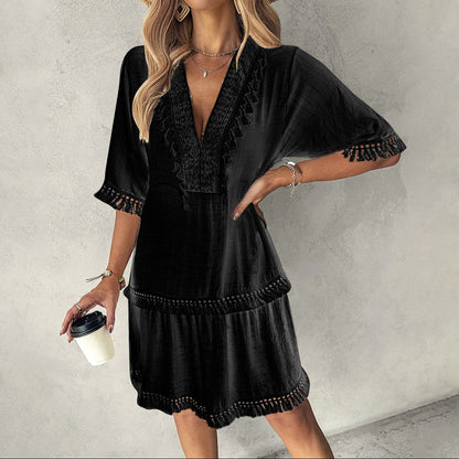 Robe d'été chic à col en V Amélie Morin
