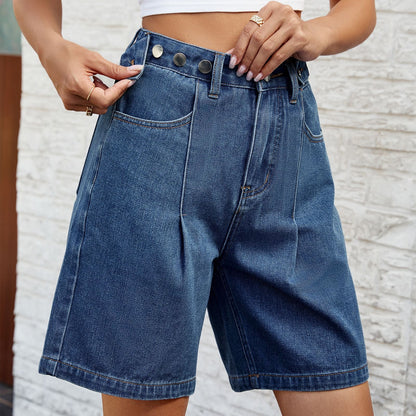 Adjustable Waist Denim Shorts Elizabeth Ainsley Women’s