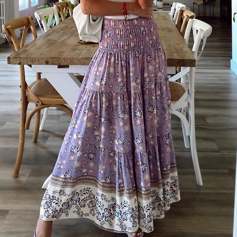 Jupe maxi fleurie taille haute Amélie Morin