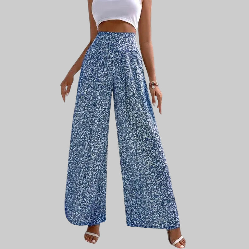 Pantalon décontracté à jambes larges fleuries Amelie Morin