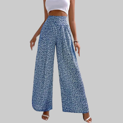 Pantalon décontracté à jambes larges fleuries Amelie Morin